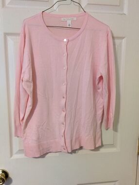 Emaline Women's Pale Pink Button-Front Cardigan